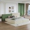 King Size Upholstered Storage Beds with Deep Button Tufting and Footboard - 3 of 4