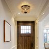Height Adjustable 3-Light Flush Mount Ceiling Light,Hand Woven Rattan Shade Pendant Light,Boho Chandelier,Ceiling Light Fixture -The Pop Home - 2 of 4