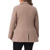 Agnes Orinda Women's Plus Size Double Breasted Lapel Long Sleeve Work Office Pea Coat with Pocket - 4 of 4