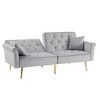 Sapphtopaz 69.60" Velvet Loveseat Sofa Modern Tufted Sofa Bed with 2 Pillows and Nailhead Trim 2-Seater Sleeper Sofa for Living Room,Bedroom - 4 of 4