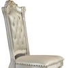 Acme Furniture 23" Vendome Dining Chairs Synthetic Leather & Antique Pearl Finish: Nailhead Trim, Wood Frame, Armless Design - 2 of 4