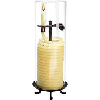 Candle by the Hour 80-Hour Candle with Glass Cylinder, Eco-friendly Natural Beeswax with Cotton Wick