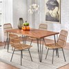5pc Greenville Dining Set Natural/Black - Lifestorey: Mid-Century Modern, MDF, Wicker Chairs - 2 of 4
