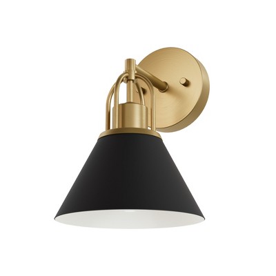 Carrington Isle Flat Sconce Wall Light Fixture Luxe Gold /Matte Black - Hunter Fan