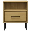 vidaXL Bedside Cabinet with Metal Legs Brown Solid Wood Pine OSLO - 4 of 4