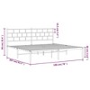 vidaXL White Metal Bed Frame with Headboard - Powder Coated Steel Material - 4 of 4