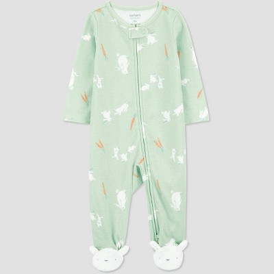 Carter's Just One You® Baby Bunny Footed Pajama - Green/White 6M