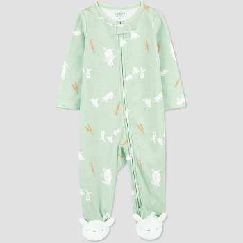 Carter's Just One You® Baby Bunny Footed Pajama - Green/White