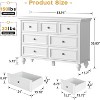 7-Drawer French Vintage Style Dresser, White Wooden Chest of Drawers for Bedroom, Nursery, Living Room, Hallway and Closet Storage - 3 of 4