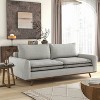 HOMES: Inside + Out Gubera 82" Mid-Century Sofa Cotton Linen Blend Upholstery with Feather Blend Cushions Dark Brown/Light Gray - 2 of 4