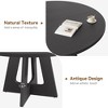 47" Round Dining Table Set for 4 to 6, Farmhouse Kitchen Table with Wooden Top and Pedestal Base - 4 of 4