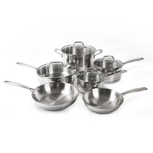 Othello 10-Piece Tri-Ply Stainless Steel Cookware Set, Induction Cooktop Compatible, Professional Performance Pots & Pans, Oven Safe, Dishwasher Safe - 1 of 4