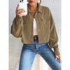 Women Casual Lapel Corduroy Jacket Single-Breasted Short Coat - 3 of 4