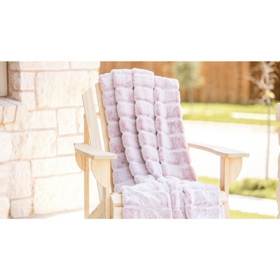 Chanasya Frost Tip Fur Throw Blanket - Reversible Mink Blanket (50x65 Inches) Rose