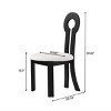 Vintage Rubber Solid Wood Dining Chairs Set Of 2,Cashmere Fabric Upholstered Dining Chair,Wooden Armless Kitchen Dining Chair-Coolbibila - 4 of 4