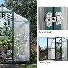 GustoWave  Walk-In Aluminum Polycarbonate Greenhouse With Roof Vent, For Outdoor Gardens, Patios, And Backyards，Green. - 3 of 4