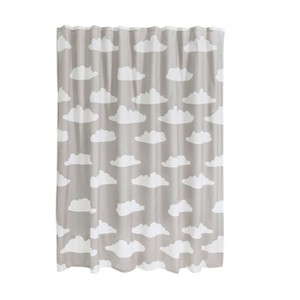iDESIGN Fabric Shower Curtain with Cloud Pattern Water Resistant Shower Curtain - 1 of 4