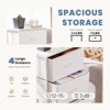 ChicFurnit Nightstand Storage Dresser Chest of Drawers with Metal Frame Wood Top and Storage Drawers for Bedroom, White, 17.7"*11.8"*37.4" - 4 of 4