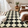 Coucheta Washable Checkered Area Rug, Non-Slip & Stain Resistant, Modern Geometric Plaid Carpet for Bedroom, Living Room, Hallway, Dining & Nursery - 3 of 4