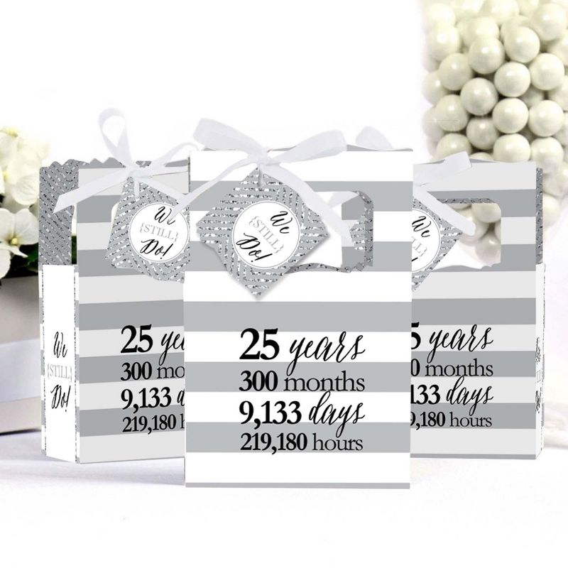 Big Dot of Happiness We Still Do - 25th Wedding Anniversary Party Favor Boxes - Set of 12, 3 of 7