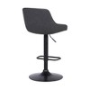 Anibal Contemporary Adjustable Counter Height Barstool Black/Gray - Armen Living: Swivel, Low Back, Steel Frame - 4 of 4