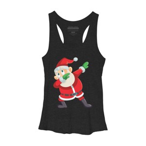 Women's Design By Humans Christmas Dabbing Santa Claus By GiftsIdeas Racerback Tank Top - 1 of 3