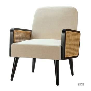 Flavio Rattan Accent Chair Mordern Armchair Comfy Living Room Club Chair | Karat Home