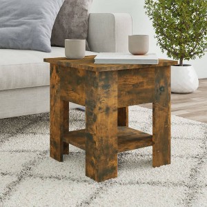 vidaXL Coffee Table Smoked Oak 15.7 in.x15.7 in.x16.5 in. Engineered Wood - 1 of 4
