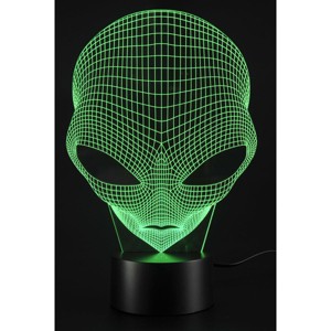 JuzToys 3D Illusion Grow LED Alien Shapes Lamp 7 Colors USB Power - 1 of 4