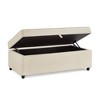 Lyngins Modern Large Sofa Storage Ottoman with Wheels, Linen Fabric Storage Bench, Couch Ottoman with Storage, Work as Coffee Table, 400 lbs Capacity - 3 of 4