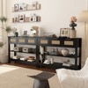 ORRD 43.3” Farmhouse Sofa Table with 3 Drawers & 2 Shelves, Entryway Console Table with Rattan Design, Adjustable Shelf & Anti-Tip Strap - 4 of 4