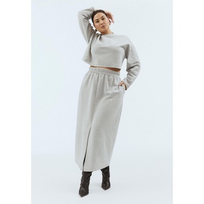 ELOQUII Women's Plus Size Maxi French Terry Skirt