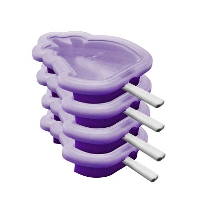 Tovolo Tikis Silicone Popsicle Molds Set with Base, Set of 4 