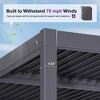 PURPLE LEAF  Outdoor Louvered Pergola with Adjustable Metal Roof for Patio Backyard Garden Grey Hardtop Gazebo - 2 of 4