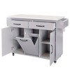 YOOCOZZ Rolling Kitchen Island & Cart with Drop Leaf, Tilt-Out Trash Can and Spacious Storage Space - 2 of 4