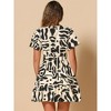 INSPIRE CHIC Women's Summer V Neck Short Sleeve Straps Tiered Mini Dress - 3 of 4