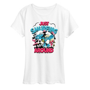 Women's - Smurfs - Just Smurfing Around Short Sleeve Graphic T-Shirt - 1 of 4