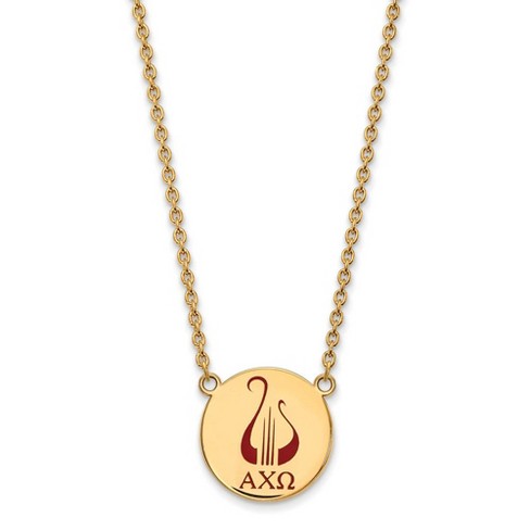 Black Bow Jewelry 14k Yellow Gold Plated Sterling Silver Alpha Chi Omega Greek Life Necklace 18 Inch - image 1 of 4