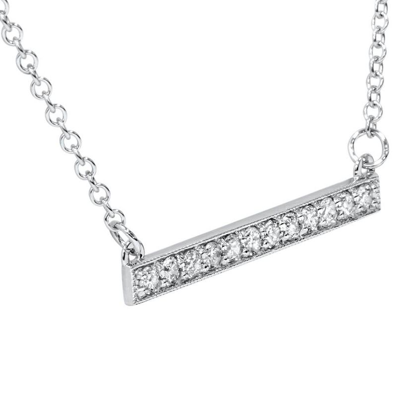Pompeii3 1/2ct Bar Pendant Diamond Necklace in 14K White Gold (Not Enhanced) 1.2" Wide, 2 of 5