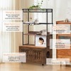 60'' Hidden Litter Box Furniture with Metal Frame Wood Cat Tower Cabinet with Litter Box Enclosure - 3 of 4