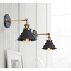 Dewdrop Vintage Industrial Wall Light Fixture, Black Metal Cone Shade Sconce for Bedroom, Living Room, Hallway - 3 of 4