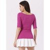 INSPIRE CHIC Women's Half Sleeves Scoop Neck Fitted Layering Soft T-Shirt - 4 of 4