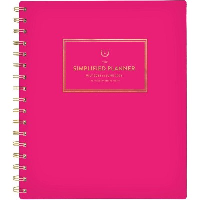 Emily Ley for At-A-Glance 2024-25 Weekly/Monthly Planner 9"x7.813" Pink: Simplified Planner, Twin-Wire, Acid-Free Paper