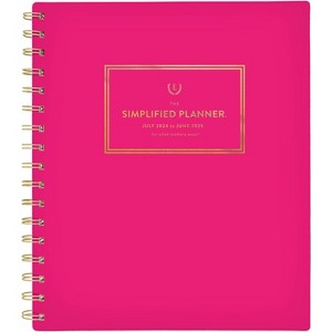 Emily Ley for At-A-Glance 2024-25 Weekly/Monthly Planner 9"x7.813" Pink: Simplified Planner, Twin-Wire, Acid-Free Paper - 1 of 4