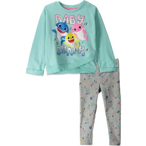 Pinkfong Baby Shark Crossover Long Sleeve Top Legging Set - 1 of 4