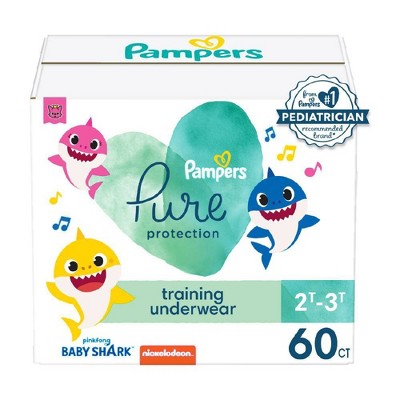 Pampers Pure Protection Training Underwear - Baby Shark - Size 2T-3T - 60ct