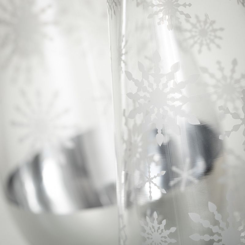 9.75"H and 12"H Sullivans Glass Snowflake Vase - Set of 2, Clear, 2 of 4