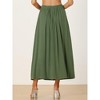 Allegra K Women's Elastic Waist Side Zipper Swing Casual Boho Midi A-Line Skirt - 3 of 4
