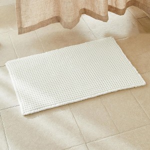 BAGOKIE Waffle Non-Slip Bath Mat Super Absorbent & Quick Dry Bathroom Rug - 1 of 4