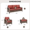 EAGLE PEAK Wicker Patio Conversation Set, 2 Chairs, 3-Seat Loveseat and 2 Ottomans, 5 Pieces - 3 of 4